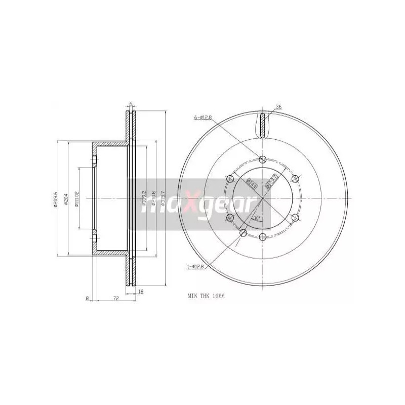 Stabdžių diskas  MAXGEAR 19-2408