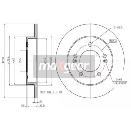 Stabdžių diskas  MAXGEAR 19-2855