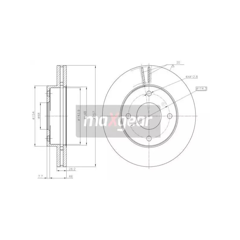 Stabdžių diskas  MAXGEAR 19-3217