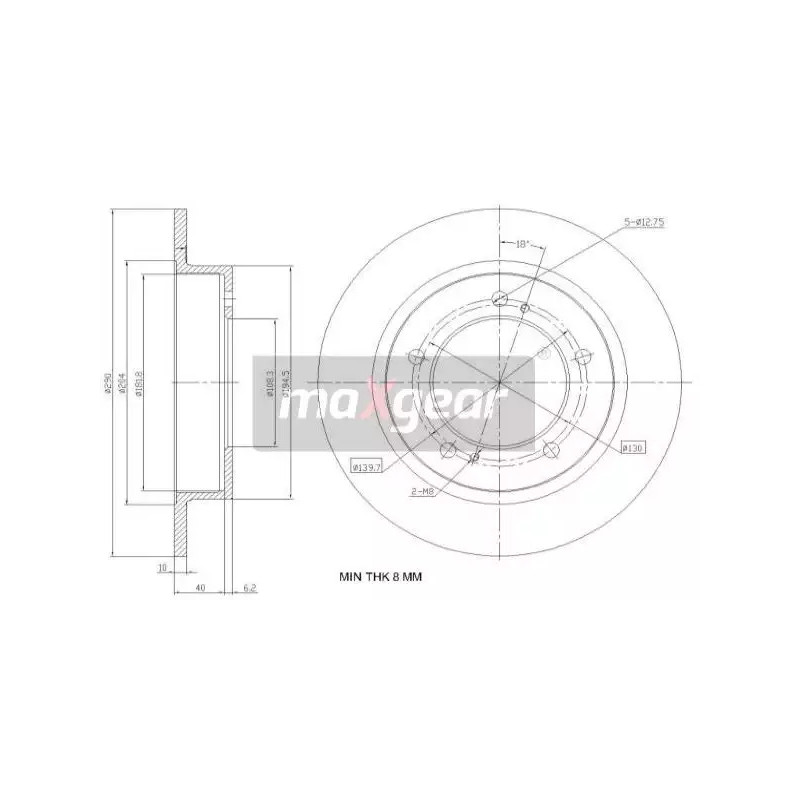 Stabdžių diskas  MAXGEAR 19-3227