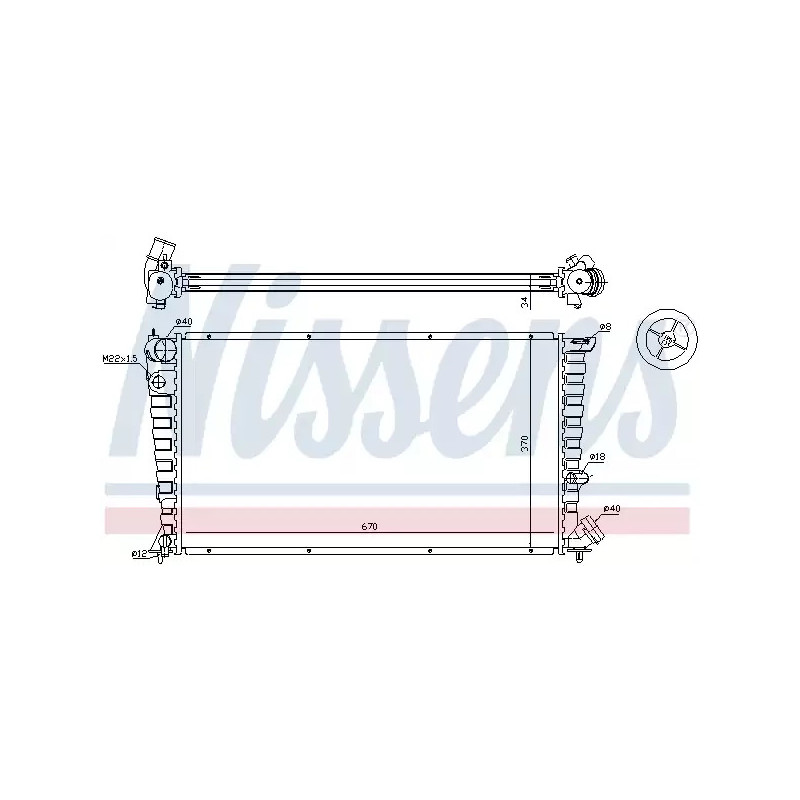 Variklio aušinimo radiatorius  NISSENS 63508