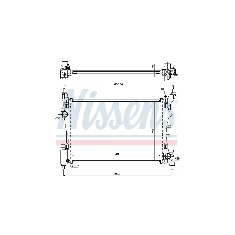 Variklio aušinimo radiatorius  NISSENS 636005