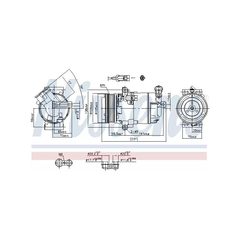 Oro kondicionieriaus kompresorius  NISSENS 890006