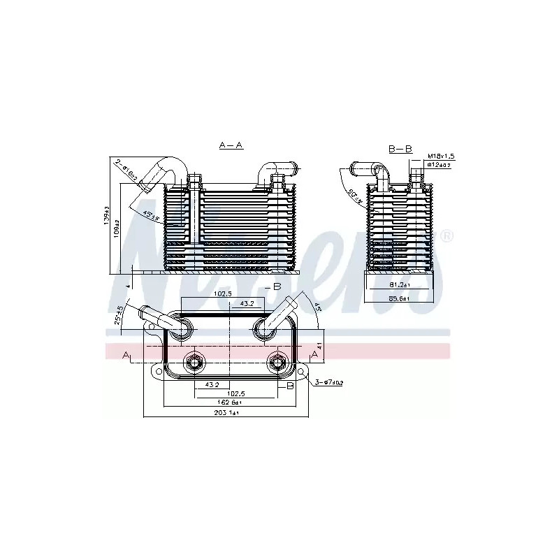 Automatinės transmisijos alyvos aušintuvas  NISSENS 90722