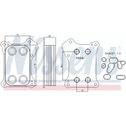 Variklio alyvos aušintuvas  NISSENS 90739