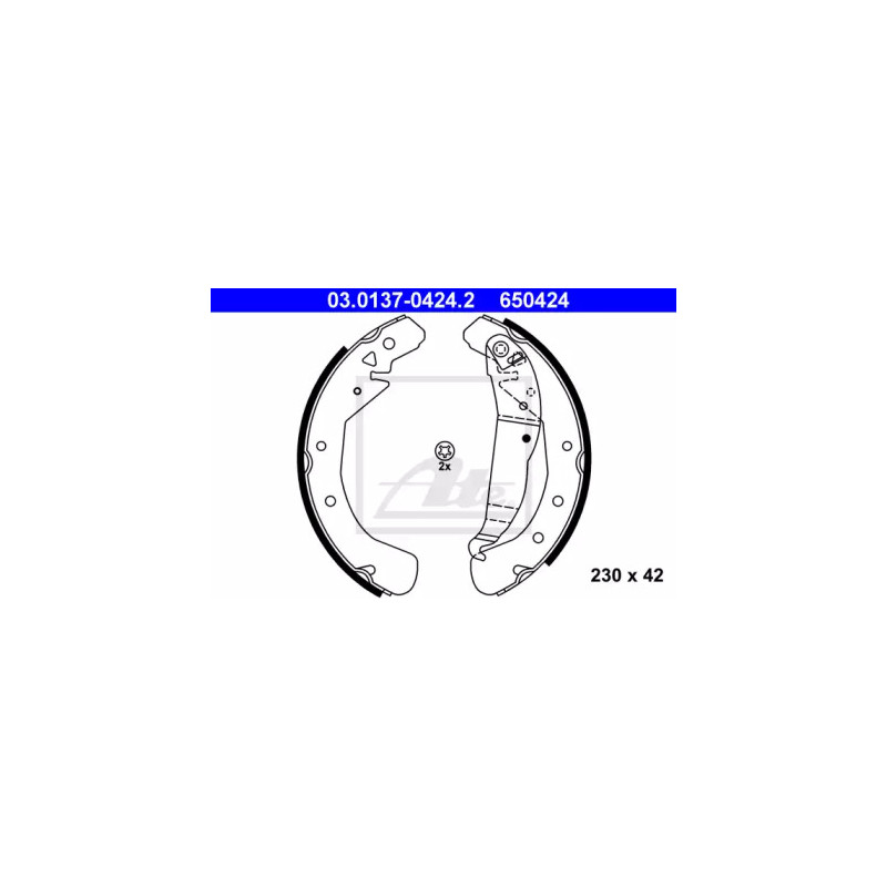 Stabdžių trinkelių komplektas  ATE 03.0137-0424.2