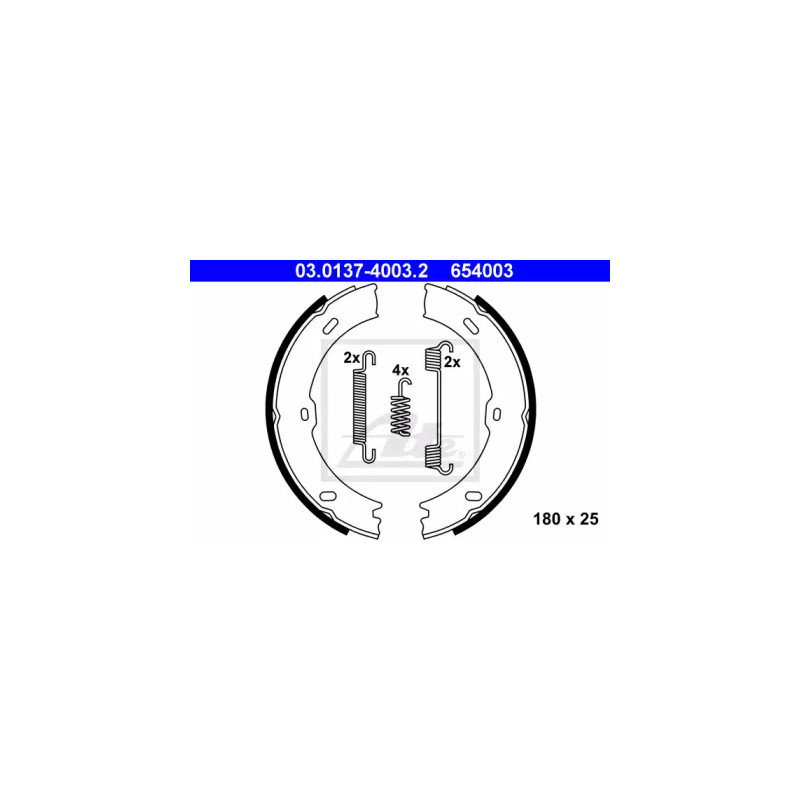 Rankinio stabdžio trinkelių komplektas  ATE 03.0137-4003.2