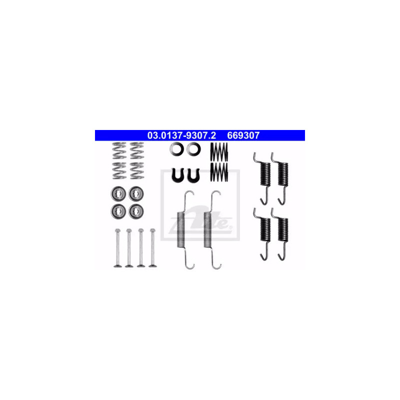 Stovėjimo stabdžių trinkelių priedų komplektas  ATE 03.0137-9307.2