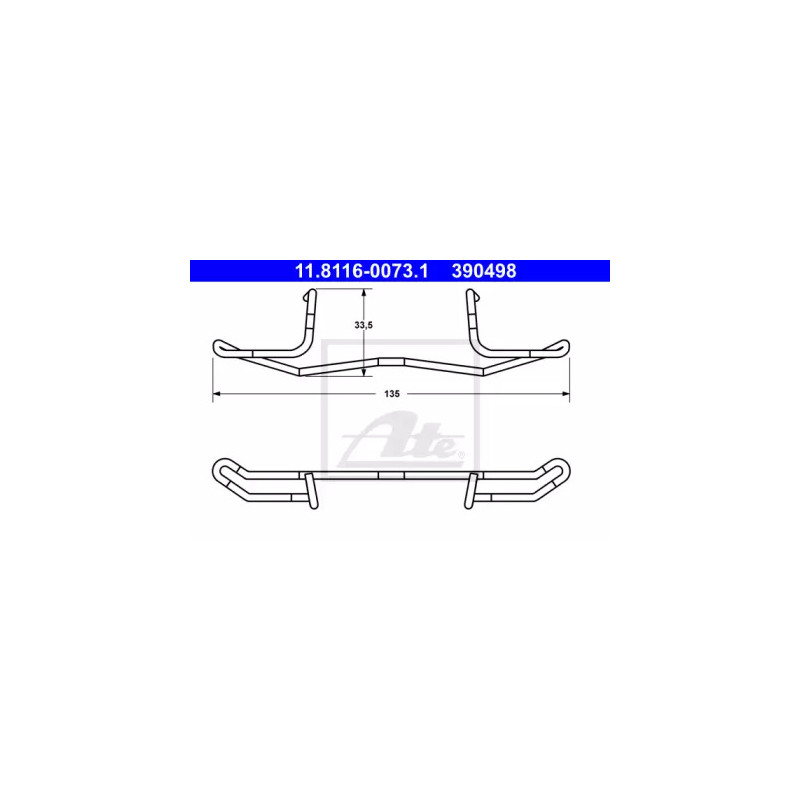 Stabdžių apkabos spyruoklė  ATE 11.8116-0073.1