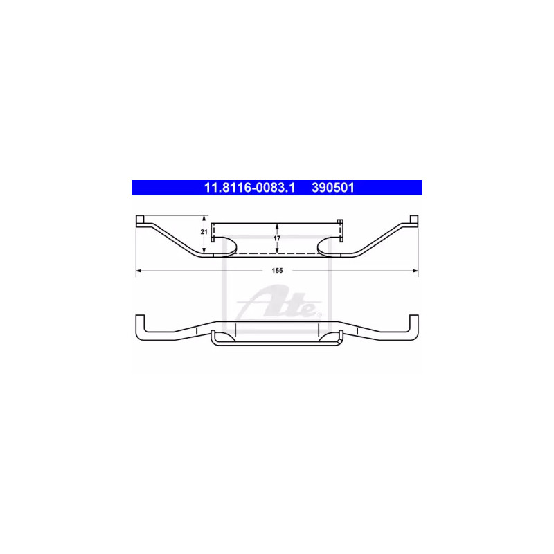 Stabdžių apkabos spyruoklė  ATE 11.8116-0083.1