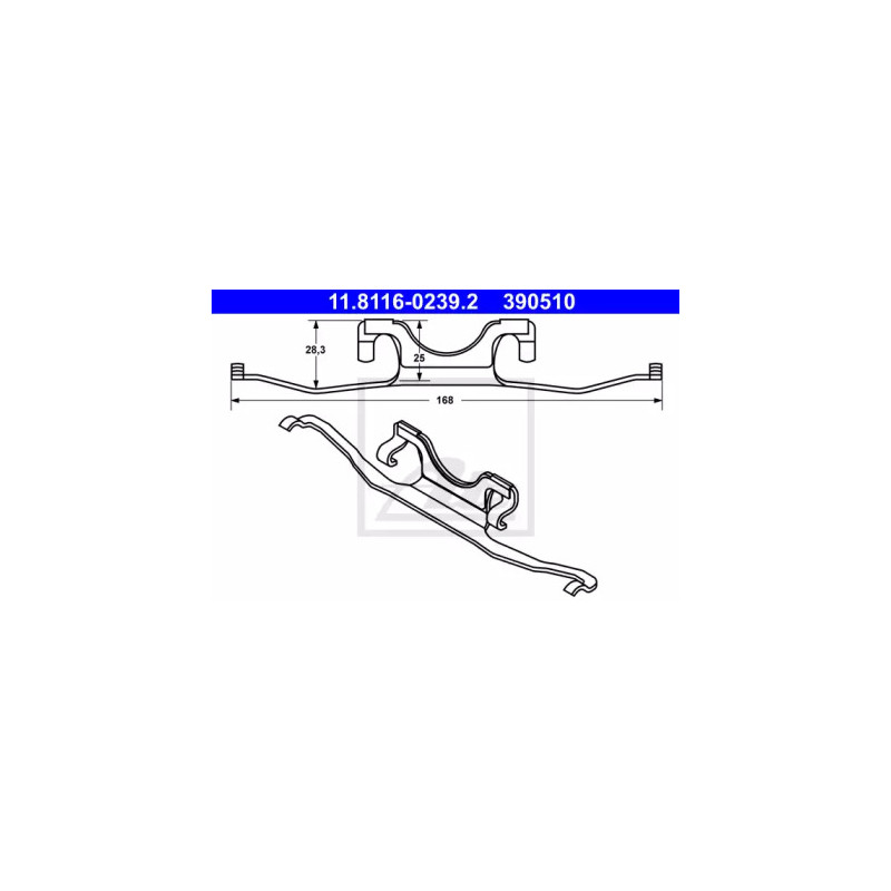 Stabdžių apkabos spyruoklė  ATE 11.8116-0239.2