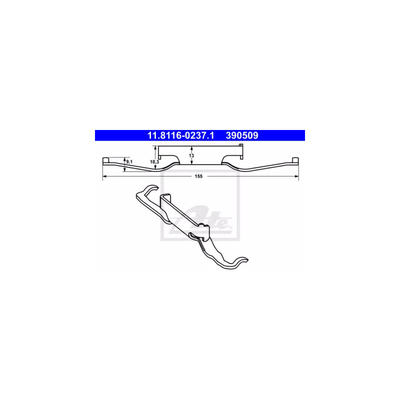 Stabdžių apkabos spyruoklė  ATE 11.8116-0237.1