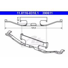 Stabdžių apkabos spyruoklė  ATE 11.8116-0310.1