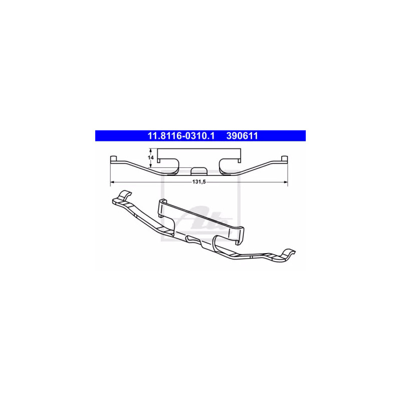 Stabdžių apkabos spyruoklė  ATE 11.8116-0310.1