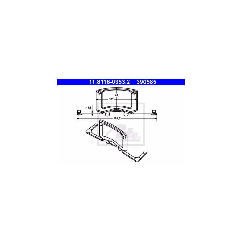 Stabdžių apkabos spyruoklė  ATE 11.8116-0353.2