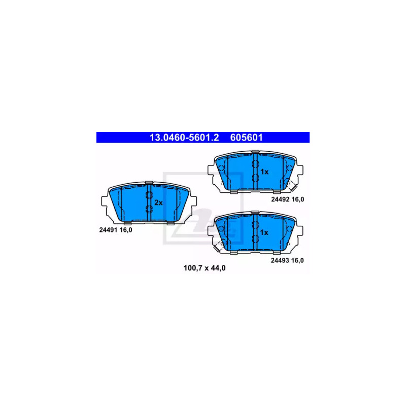 Diskinių stabdžių trinkelių rinkinys  ATE 13.0460-5601.2