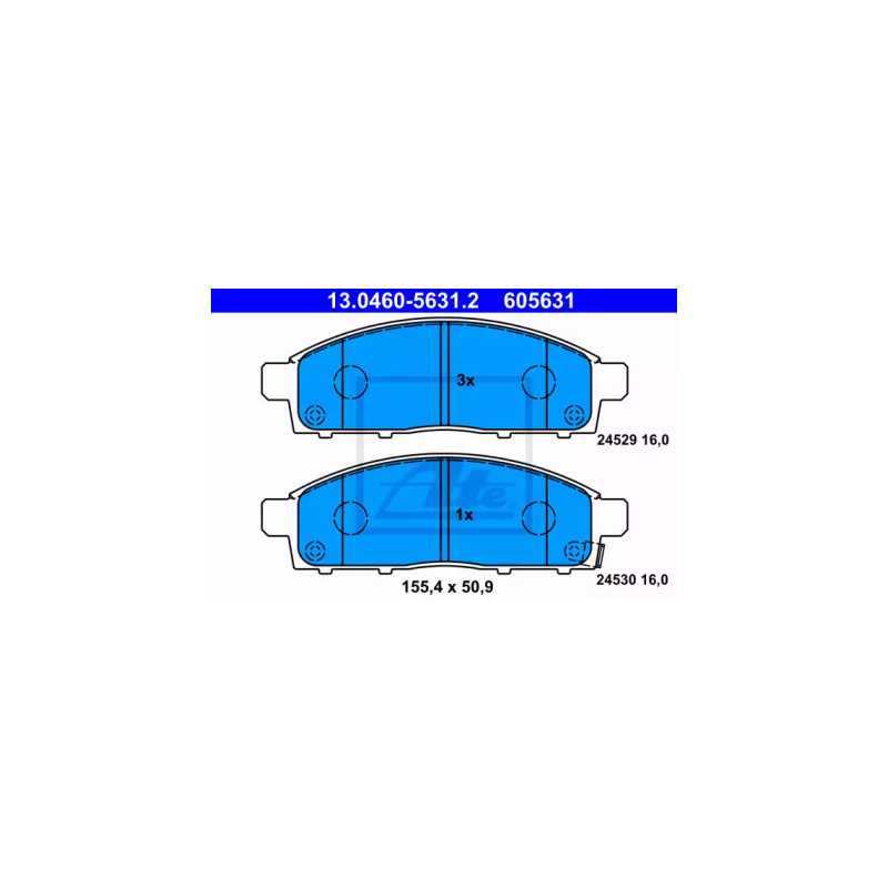 Diskinių stabdžių trinkelių rinkinys  ATE 13.0460-5631.2