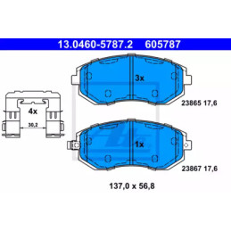 Diskinių stabdžių trinkelių rinkinys  ATE 13.0460-5787.2