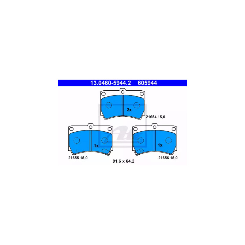 Diskinių stabdžių trinkelių rinkinys  ATE 13.0460-5944.2