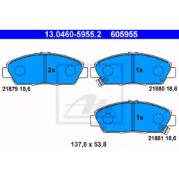 Diskinių stabdžių trinkelių rinkinys  ATE 13.0460-5955.2