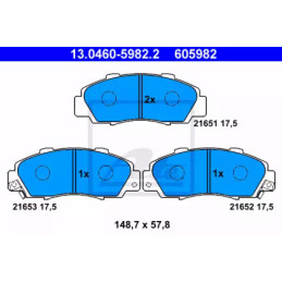 Diskinių stabdžių trinkelių rinkinys  ATE 13.0460-5982.2