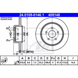 Stabdžių diskas  ATE 24.0109-0146.1