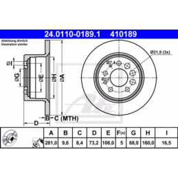 Stabdžių diskas  ATE 24.0110-0189.1