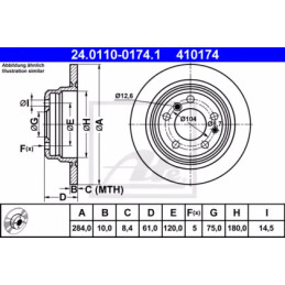 Stabdžių diskas  ATE 24.0110-0174.1