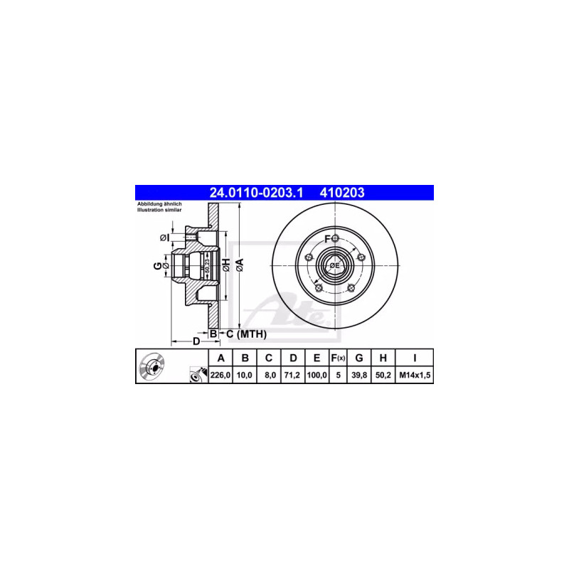 Stabdžių diskas  ATE 24.0110-0203.1