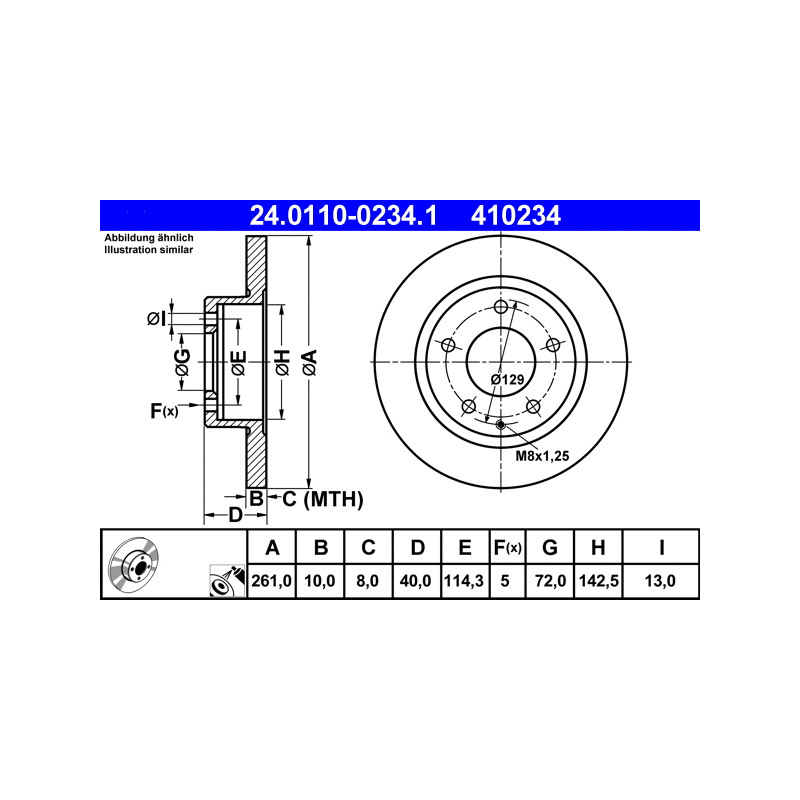 Stabdžių diskas  ATE 24.0110-0234.1