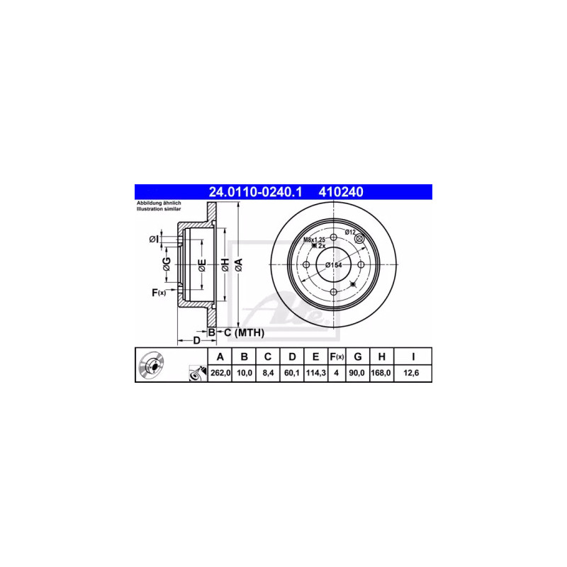 Stabdžių diskas  ATE 24.0110-0240.1