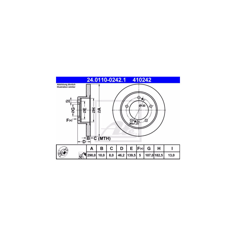 Stabdžių diskas  ATE 24.0110-0242.1