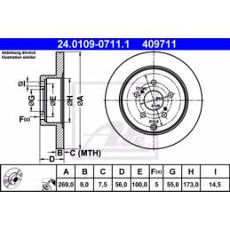 Stabdžių diskas  ATE 24.0109-0711.1