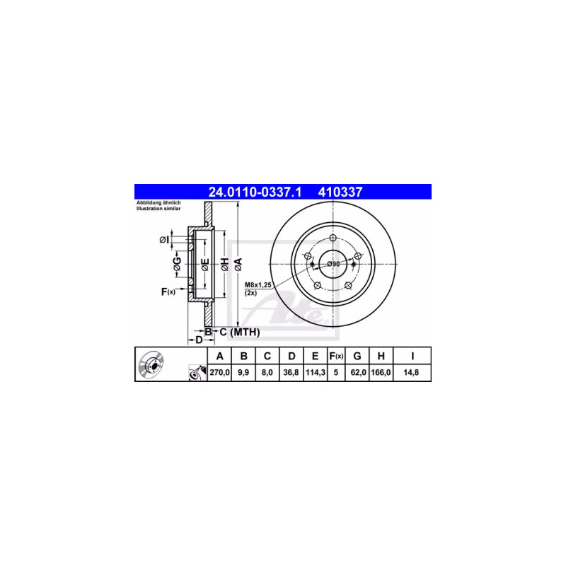 Stabdžių diskas  ATE 24.0110-0337.1