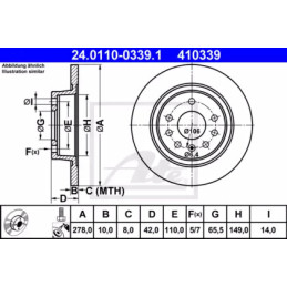 Stabdžių diskas  ATE 24.0110-0339.1