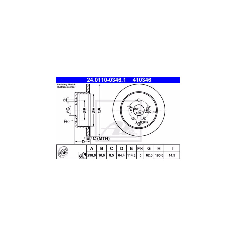Stabdžių diskas  ATE 24.0110-0346.1