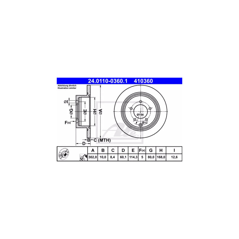 Stabdžių diskas  ATE 24.0110-0360.1