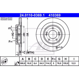 Stabdžių diskas  ATE 24.0110-0369.1