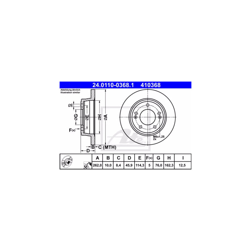 Stabdžių diskas  ATE 24.0110-0368.1