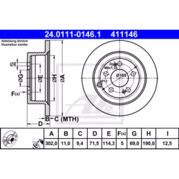 Stabdžių diskas  ATE 24.0111-0146.1