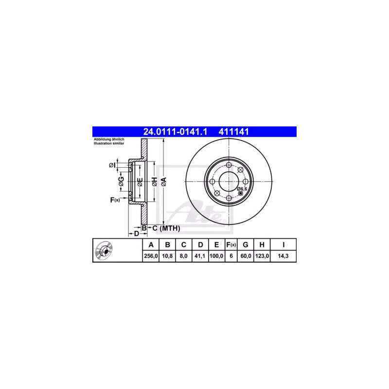 Stabdžių diskas  ATE 24.0111-0141.1
