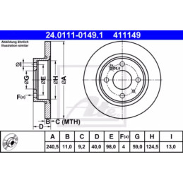Stabdžių diskas  ATE 24.0111-0149.1