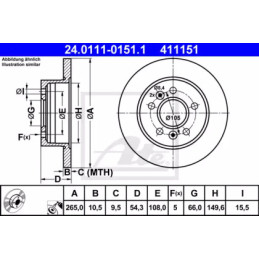 Stabdžių diskas  ATE 24.0111-0151.1