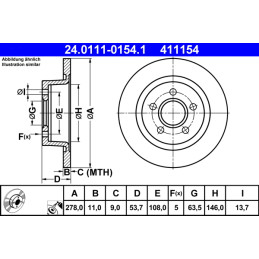 Stabdžių diskas  ATE 24.0111-0154.1