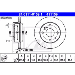 Stabdžių diskas  ATE 24.0111-0159.1