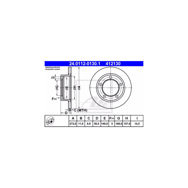 Stabdžių diskas  ATE 24.0112-0130.1