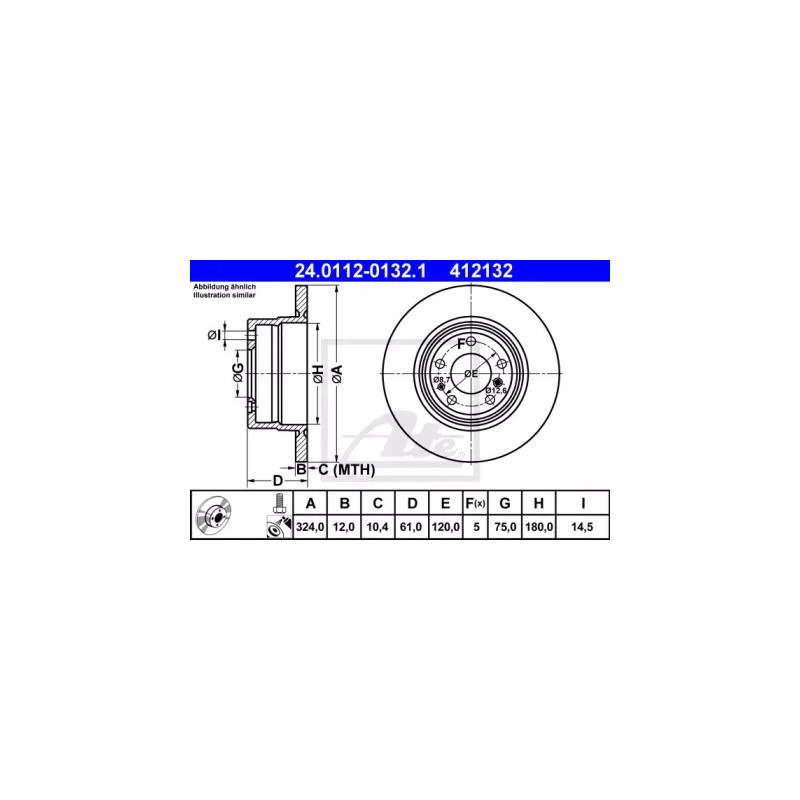 Stabdžių diskas  ATE 24.0112-0132.1