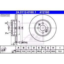 Stabdžių diskas  ATE 24.0112-0160.1