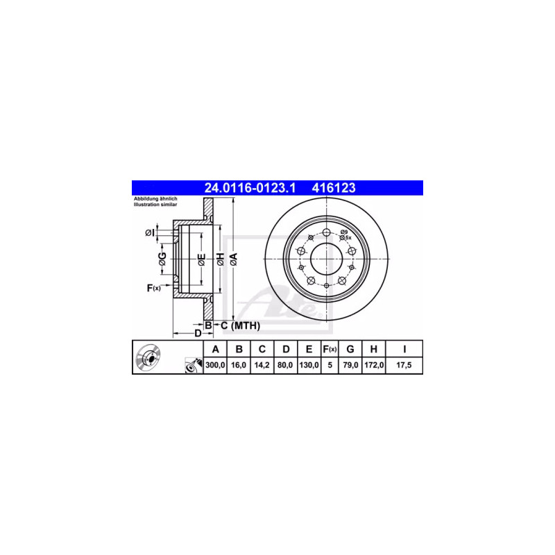 Stabdžių diskas  ATE 24.0116-0123.1