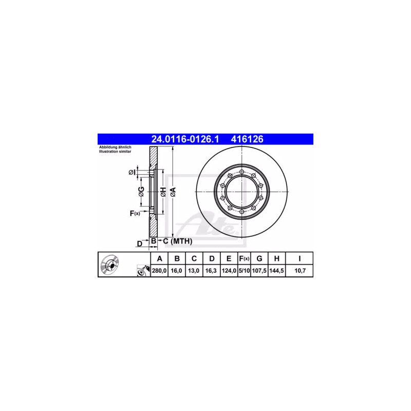 Stabdžių diskas  ATE 24.0116-0126.1